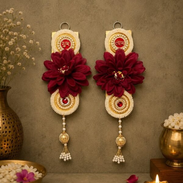 Handcrafted Shubh Labh Decorative Wall Hanging with Floral Design | Traditional Festive Door & Wall Decor - SL01