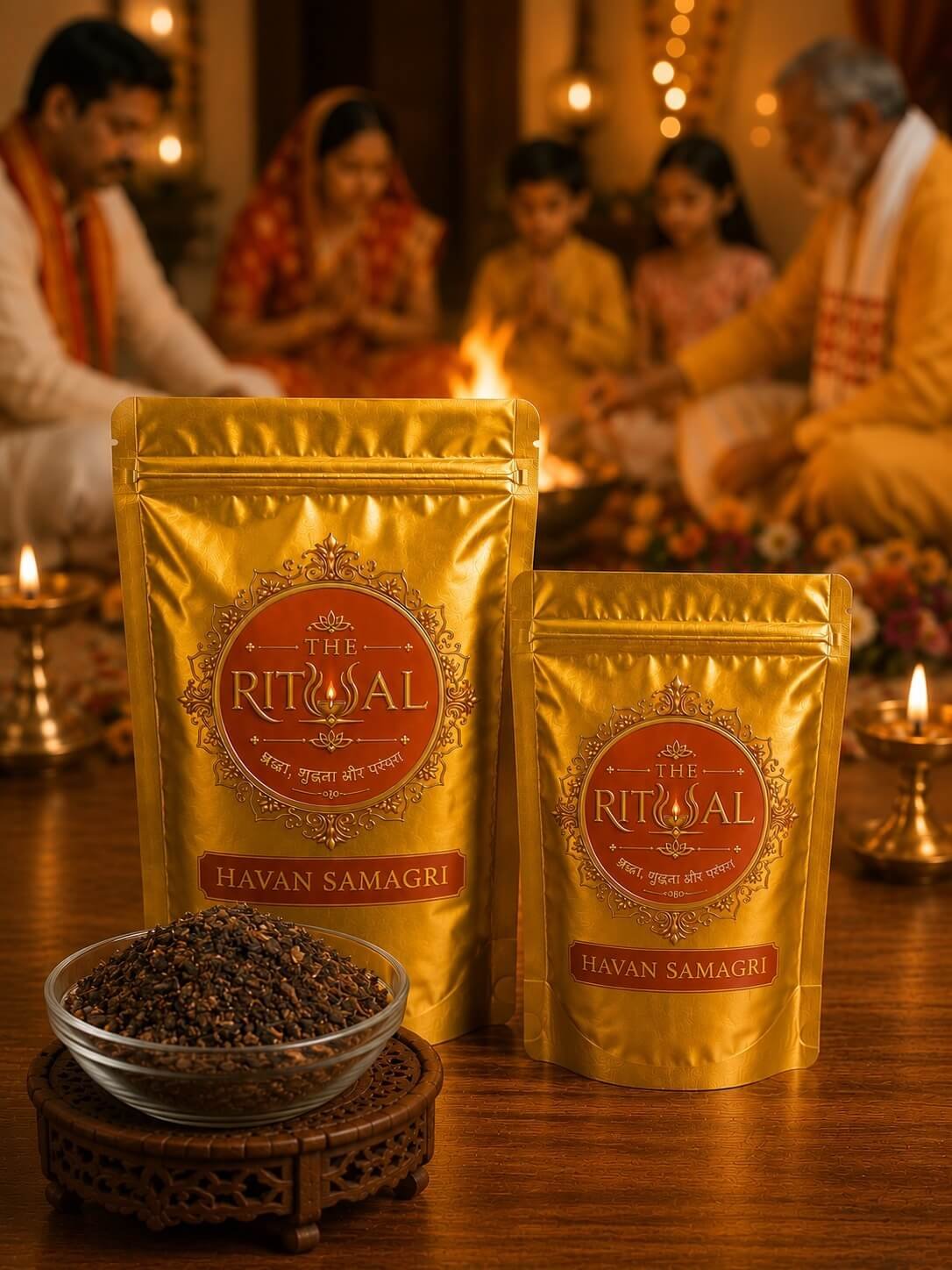 The Rituual Premium Havan Samagri – 18 Ayurvedic Herbs for Pooja, Havan, Yagna & Spiritual Rituals | Natural & Eco-Friendly
