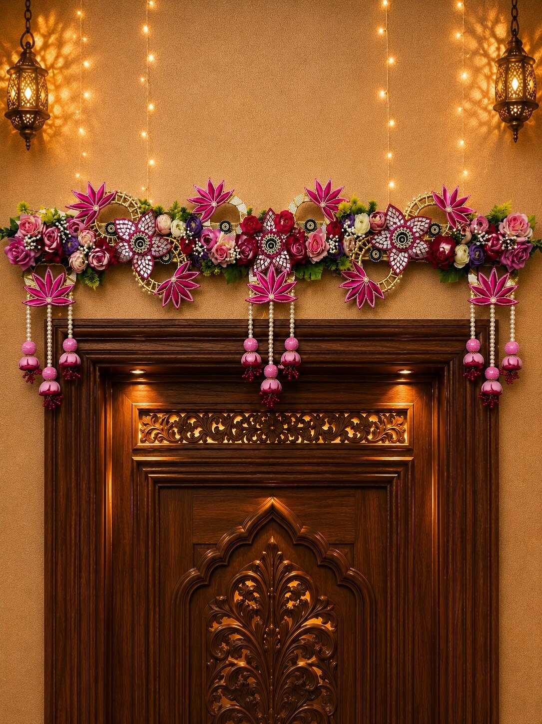 Premium Handmade Floral Bandhanwar Toran for Main Door Entrance | Traditional Door Hanging Decor - BW11