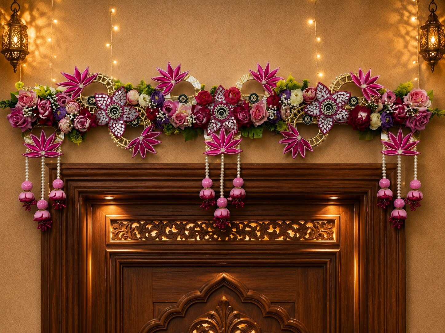 Premium Handmade Floral Bandhanwar Toran for Main Door Entrance | Traditional Door Hanging Decor - BW11 - Image 3
