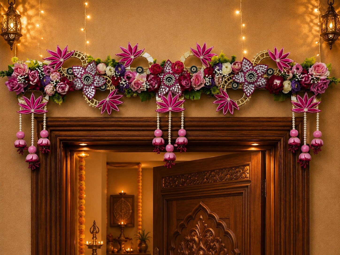 Premium Handmade Floral Bandhanwar Toran for Main Door Entrance | Traditional Door Hanging Decor - BW11 - Image 2