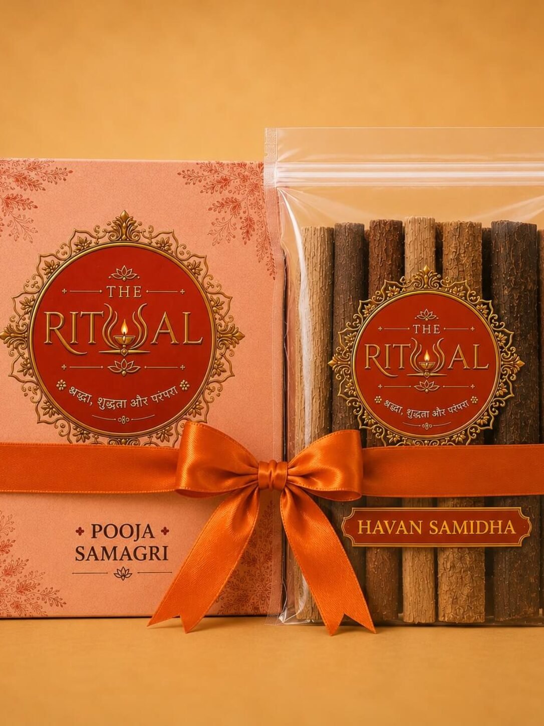 The Rituual Premium Pooja Kit & Havan Samidha (Mango wood) Combo Kit | Complete Puja Essentials with Natural Sacred Wood for Hawan