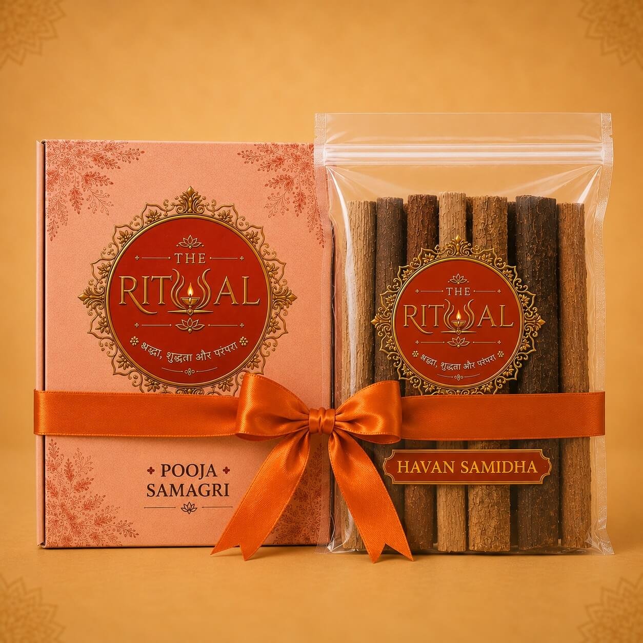 The Rituual Premium Pooja Kit & Havan Samidha (Mango wood) Combo Kit | Complete Puja Essentials with Natural Sacred Wood for Hawan