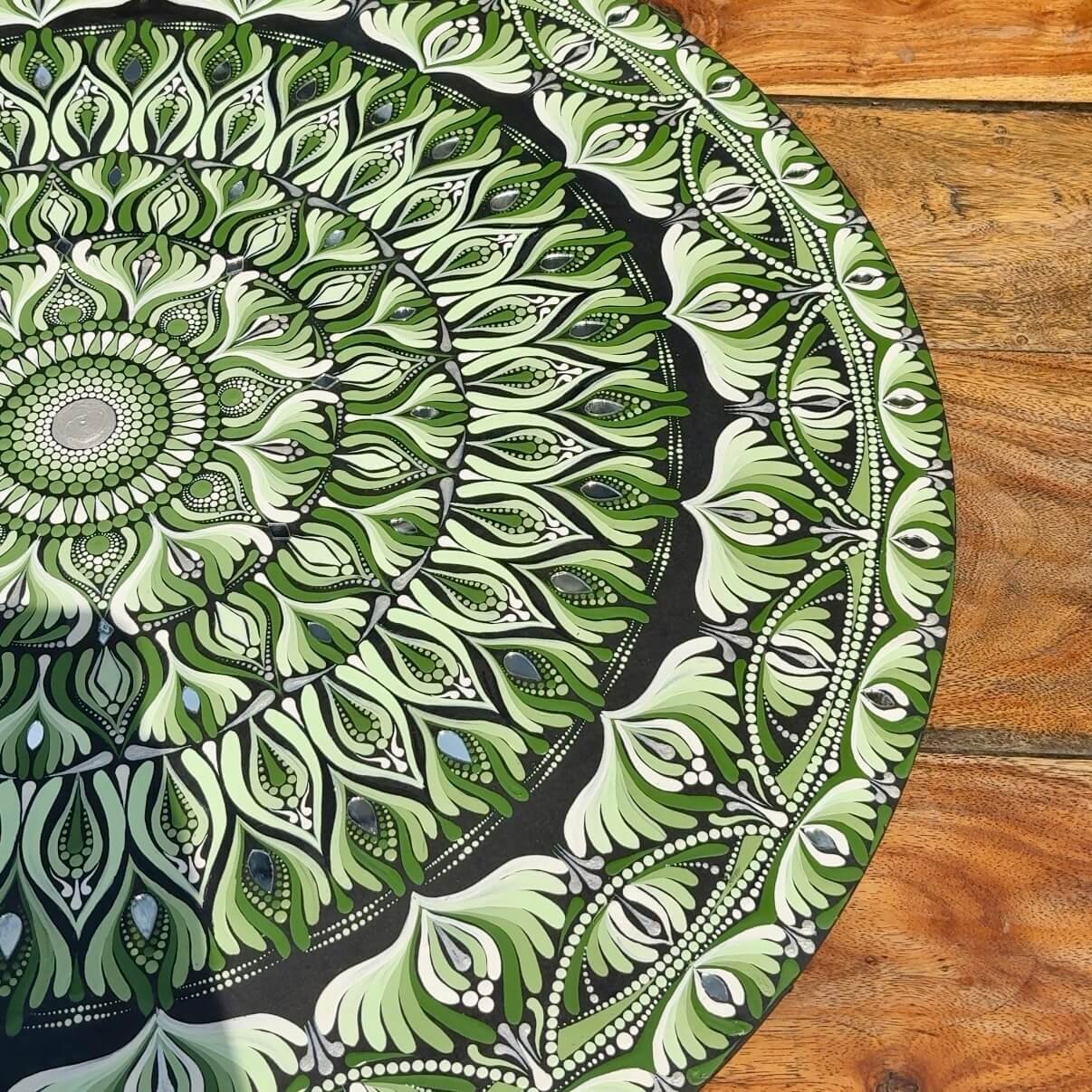 Aranya #001 – Handcrafted Green Mandala Wall Art | Premium Wall Décor - Image 3