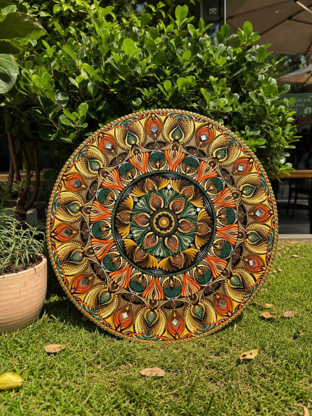 Ira #001 – Handcrafted Earth Tone Mandala Wall Art | Premium Wall Décor