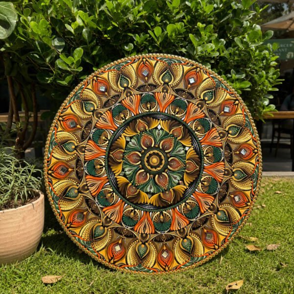 Ira #001 – Handcrafted Earth Tone Mandala Wall Art | Premium Wall Décor