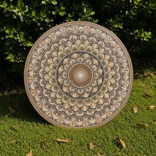 Ira #003 – Handcrafted Neutral Beige Mandala Wall Art | Premium Wall Décor