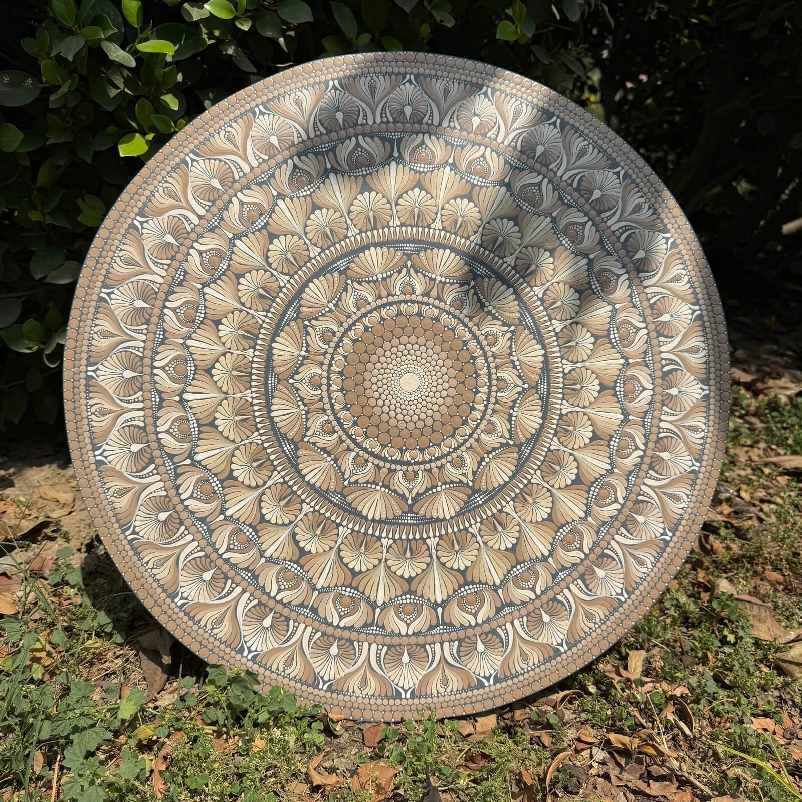 Ira #003 – Handcrafted Neutral Beige Mandala Wall Art | Premium Wall Décor - Image 2