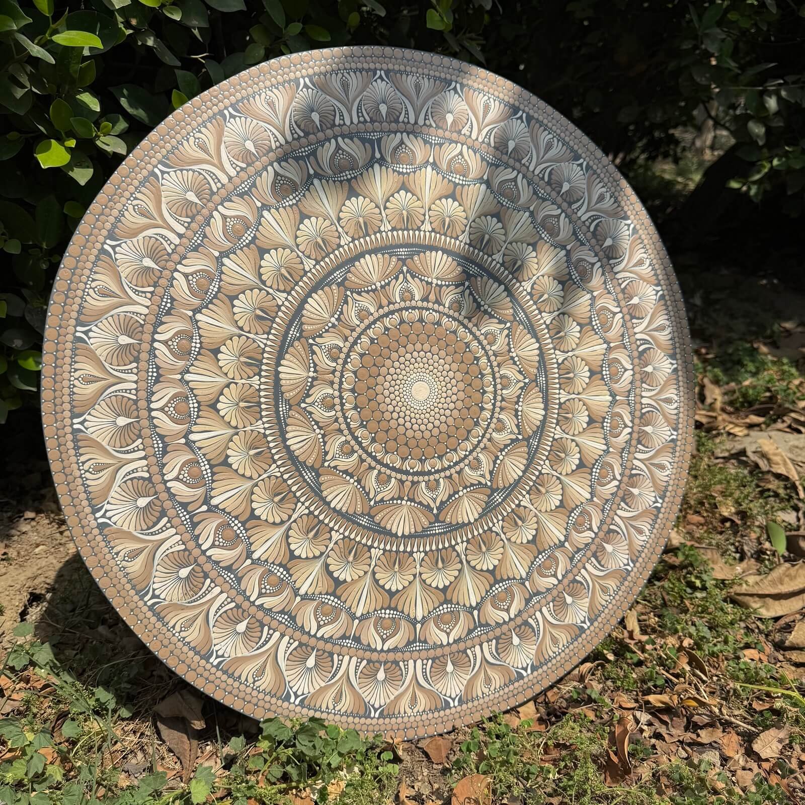 Ira #003 – Handcrafted Neutral Beige Mandala Wall Art | Premium Wall Décor - Image 5