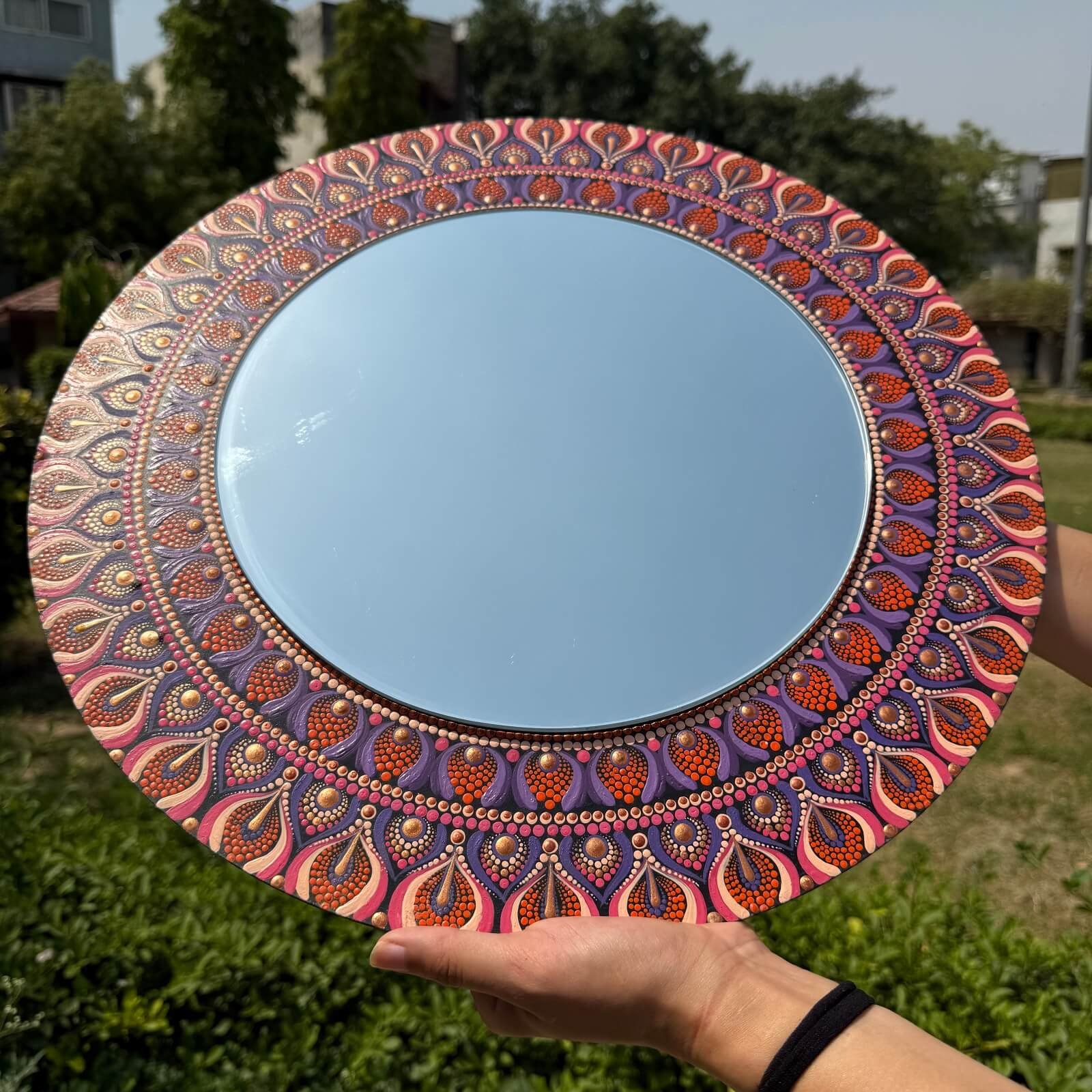 Meher #003 – Handcrafted Mandala Mirror Wall Art | Premium Wall Décor - Image 4