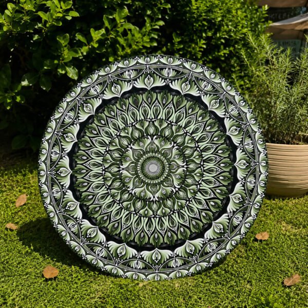 Aranya #001 – Handcrafted Green Mandala Wall Art | Premium Wall Décor