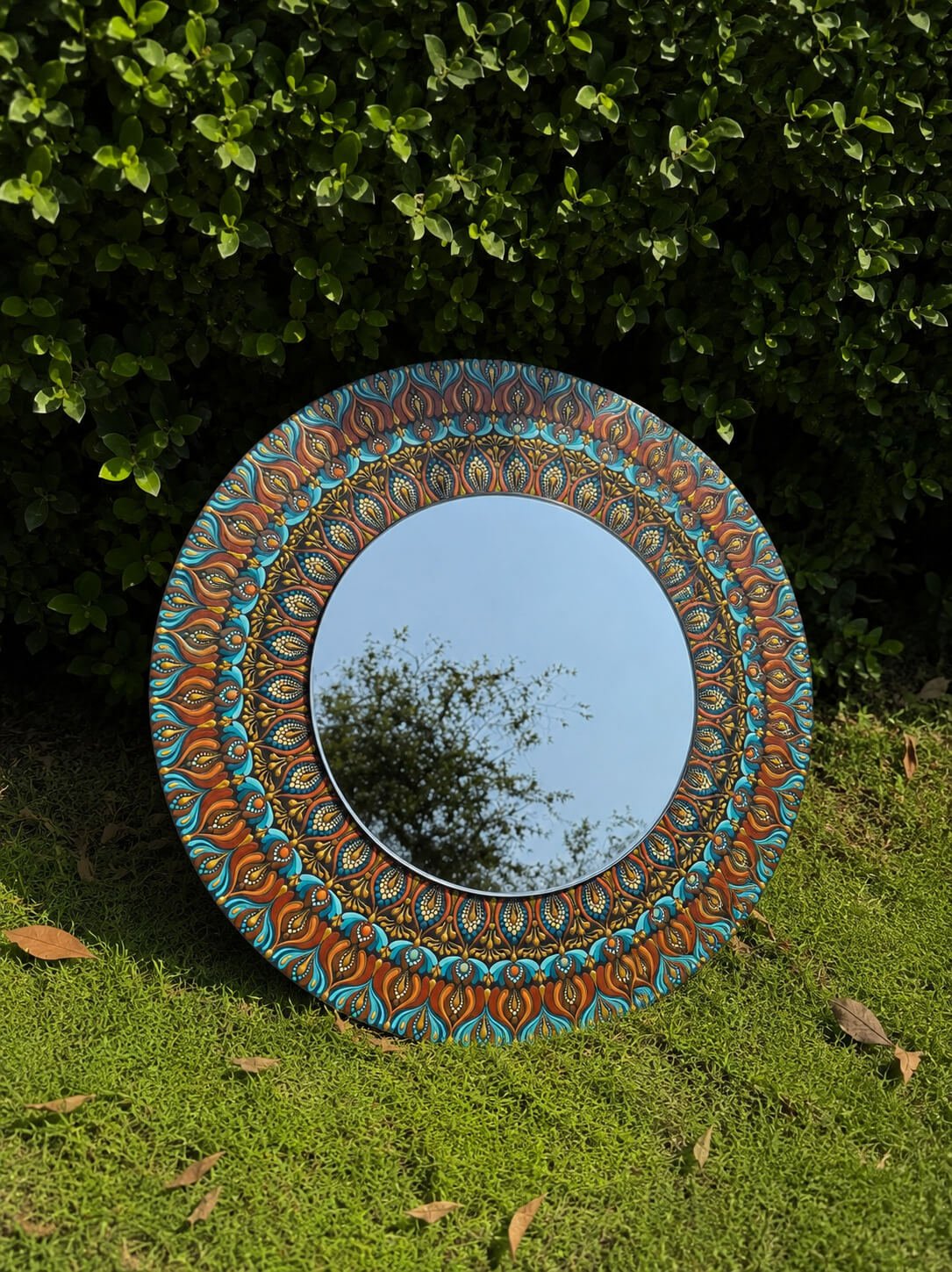 Ira #004 – Handcrafted Bohemian Mandala Mirror Wall Art | Premium Decorative Mirror