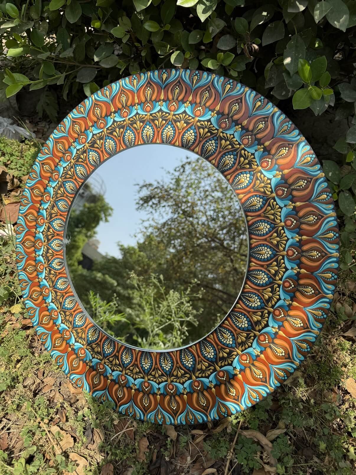 Ira #004 – Handcrafted Bohemian Mandala Mirror Wall Art | Premium Decorative Mirror - Image 3