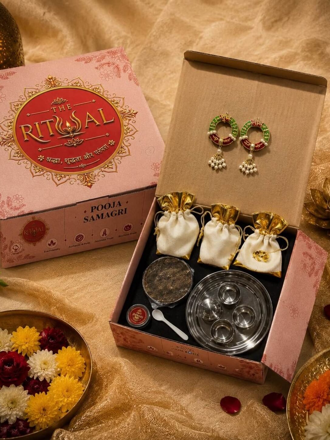 The Rittual Premium Complete Pooja Samagri Kit – Traditional Hindu Puja Essentials Gift Box