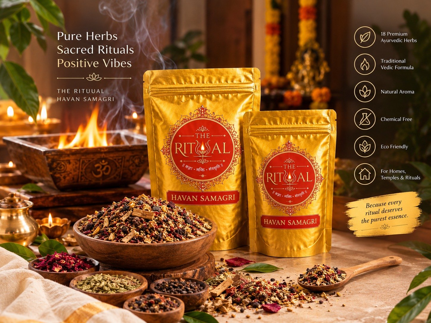 Pooja Havan Samagri – 18 Ayurvedic Herbs for Pooja, Havan & Yagna