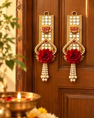 Traditional Shubh Labh wall hanging for Indian home décor