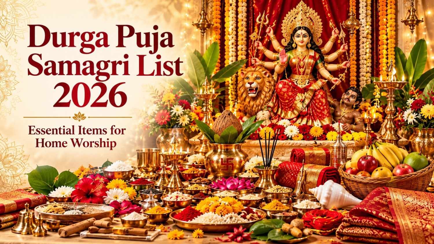 Durga Puja Samagri List 2026: Essential Items for Home Worship