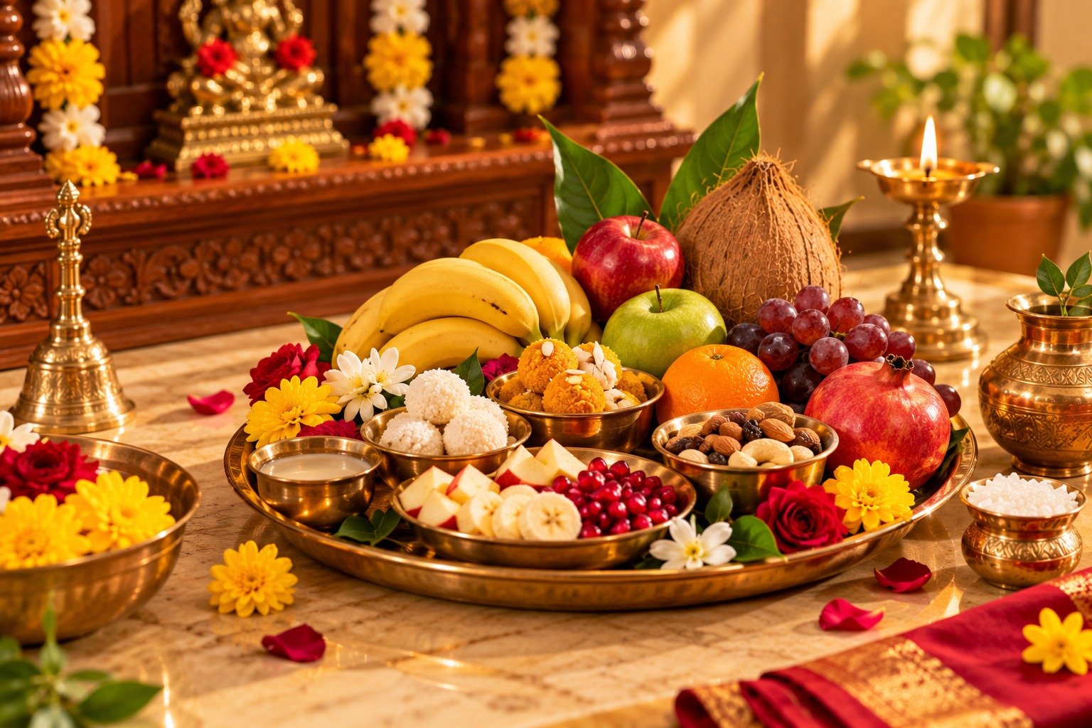 Prepare pooja offerings